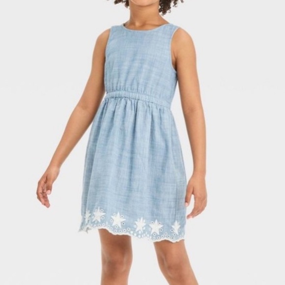 Cat & Jack Other - Cat & Jack Girls’ Sleeveless Denim Star Dress - Blue